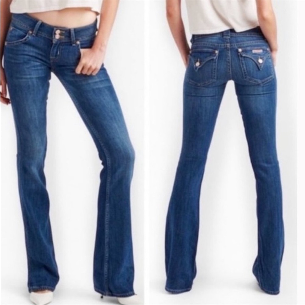 Hudson Signature Bootcut Jeans Long Inseam Mid Rise Los Angeles Size 28 Flare